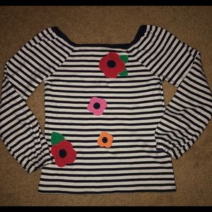 Gymboree size 7 floral and stripes L/S shirt